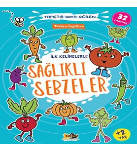 İlk Kelimelerle Sağlıklı Sebzeler Yapıştır-Boya-Öğren