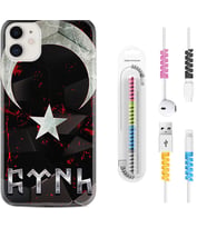 Apple iPhone 11 12 13 Mini Kılıf Kablo Koruma Spiral Silikon Göktürk 1394