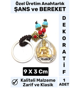 Özel Üretim Yüksek Kaliteli Dayanıklı Dekoratif Şık Hediyelik ŞANS VE BEREKET Getiren Anahtarlık
