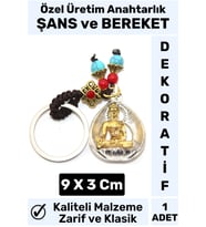 Özel Üretim Yüksek Kaliteli Dayanıklı Dekoratif Şık Hediyelik ŞANS VE BEREKET Getiren Anahtarlık
