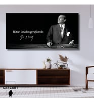 Panoramik Kanvas Makam Panosu Atatürk Sözleri Bütün ümidim gençliktedir.