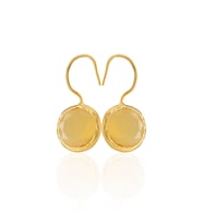 Kadir Jewellery 22 Ayar Altın Kaplama Kadın Taşlı Küpe -El İşçiliği Ve Hipoalerjenik Küpe -E01