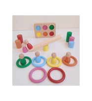 Moccotoys Montessori Halka Silindir Peg Bebek 6 Lı Seti