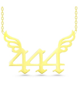 Gümüş Gold 444 Melek Sayısı Kadın Kolye