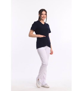 LİKRALI DİNAMİK LILAC MEDİKAL ÜNİFORMA, SPA, ESTETİK VE GÜZELLİK MERKEZİ FORMA TAKIM-KADIN, LACİVERT (Karışık)