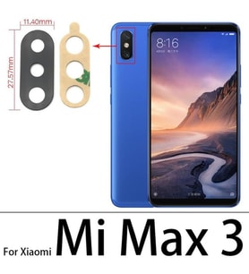 Xiaomi Mİ MAX 3 Arka Kamera Camı Lens Yapışkanlı