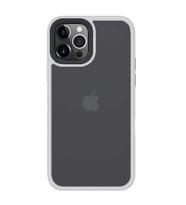 iPhone 12 Pro Max Kılıf Kenarları Renkli Arkası Mat Kılıf (Beyaz)