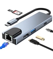Concord Byl-2017 Type-C To Hdtv Lan Ethernet Usb Pd Usb Hub Adaptör Çoklayıcı (Beyaz)
