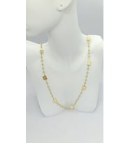 Kare Detaylı Gold Boncuk Zincir Kolye (45+5 cm)