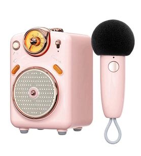 Divoom Fairy-2 Karaoke Mikrofonlu FM Radyolu Bluetooth Hoparlör, Pembe