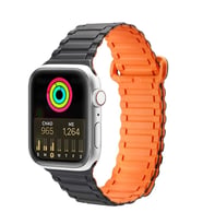Dux Ducis Apple Watch 42/44/45MM için Manyetik Armor Silikon Kordon Kayış-(5775)