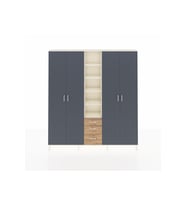 Arges Dolap 17 Raflı 3 Çekmeceli 4 Kapaklı 220x30x243 Aytaşı-Antrasit/Çam