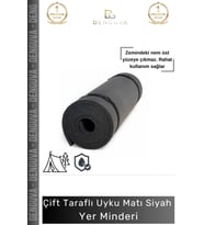 #UykuMatı Taşıma Askılı Kaymaz Pilates Yoga Fitness Kamp Spor Konforlu Uyku Matı Siyah Yer Minderi