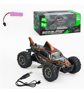 Assaulter 1:18 Yüksek Hızlı Işıklı Köpek Balığı Tasarımlı Uzaktan Kumandalı RC Araba (Turuncu)