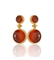 Kadir Jewellery 22 Ayar Altın Kaplama Kadın Taşlı Küpe -El İşçiliği Ve Hipoalerjenik Küpe