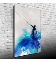 Kitesurf Yapan Sporcu Suluboya Kanvas Tablo 50 x 70