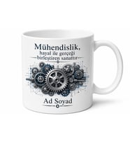 Makine Mühendisine Özel Dişli Çark Tasarımlı Kahve Kupası Hediye Bardak