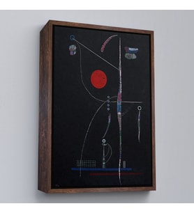 Çerçeveli Wassily Kandinsky - Kırmızı Vurgu Tablosu (Siyah)