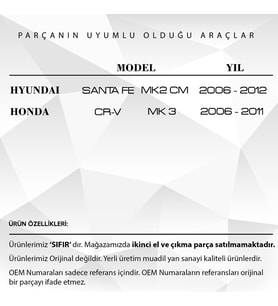 Hyundai Santa Fe için Kilit Dişlisi - Sol