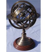 Pirinç Malzemden Üretilmiş Horoskop Temalı Yer Küre