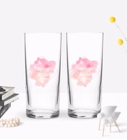 BK Gift Kişiye Özel Renkli Baskılı İsimli Tasarımlı İkili Rakı Bardağı Seti-133 (Beyaz)