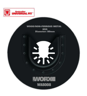 WORX WA5008 Çok Amaçlı Raspalama Makinası İçin 80mm 360° Metal, Ahşap, Fiberglas, PVC Universal Kesme Bıçağı