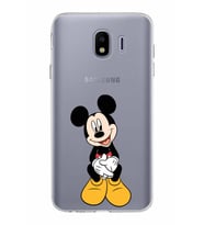 Samsung Galaxy J4 Kapak Mickey Mouse Tasarımlı Şeffaf Silikon Kılıf