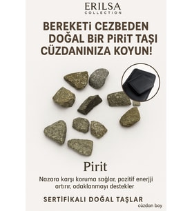 Sertifikalı Ham Cüzdan Boy Pirit Taşı Kütle - Zihinsel Netlik ve Maddi Enerji Koruyucusu (Çok Renkli)