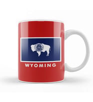 Wyoming State Flag Kupa Bardak Porselen