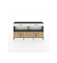 Arges Konsol 2 Raflı 2 Çekmeceli 4 Kapaklı 176x30x99 Antrasit-Çam/Aytaşı