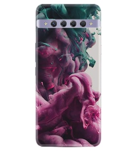 10 Plus Uyumlu Kılıf Excode Desenli Silikon Kılıf Excode Pink Green Cloud 1306