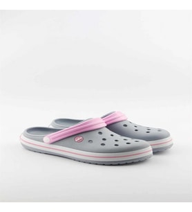 Akınal Bella Unisex Sabo Terlik Hastane Terliği Buz Gri-Pembe