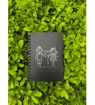 Wook Book Sevgililer Gününe Özel  Ahşap Kapaklı Siyah Tasarım Defter