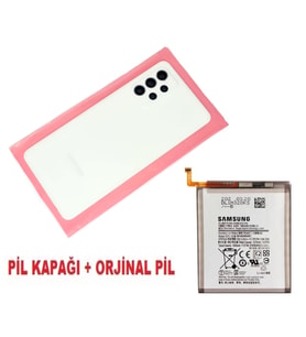 Tkgz Samsung Galaxy A52 A525 Arka Pil Batarya Kapağı + PİL (Kamera Lensli) BEYAZ