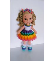 Kıvırcık Saçlı Karnaval Bebek Amigurumi Organik Oyuncak
