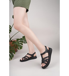 Nesil Shoes Bell 25159 Siyah Anatomik Kadın Sandalet
