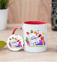 Thank You Teacher Kupa Bardak ve Anahtarlık (Kırmızı)