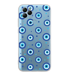 PrintiFy General Mobile GM 21 ile Uyumlu Nazar Boncuğu 1  Kamera Korumalı Şeffaf Silikon Kılıf
