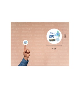 İngilizce Erkek Çocuk Etiketi It is a BOY Cinsiyet Partisi Bebek Mavi Mat Sticker 4 Cm (90 Adet)