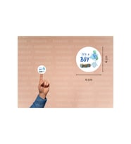 İngilizce Erkek Çocuk Etiketi It is a BOY Cinsiyet Partisi Bebek Mavi Mat Sticker 4 Cm (90 Adet)
