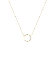 Kişiye Özel 925 Ayar Gümüş Altıgen Kolye (Gold)