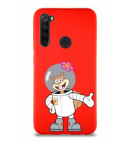 Xiaomi Redmi Note 8 Soft Premier Kapak Sandy Tasarımlı Silikon Kılıf - Kırmızı (Şeffaf)