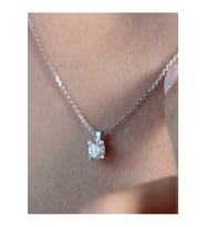 14 K White Gold Kaplama 925 Ayar Gümüş 0.50 Ct Zirconia Tektaş Kolye
