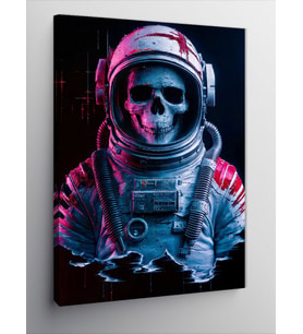 Kanvas Tablo Astronot Ve Kafatası