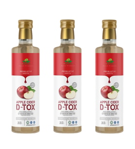 3 Adet Elma Özlü Sirke Prebiyotik Detox Sirkesi 250 ml