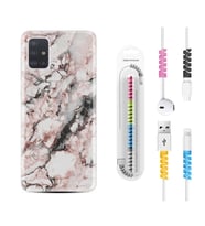 Samsung a71 A72 A73 A7 A9 2018 C7 C9 Kılıf Kablo Koruma Spiral Silikon Colorfull Marble 2 1389