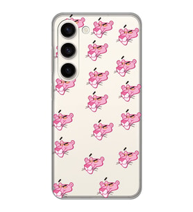 Samsung Galaxy S23 Uyumlu Pink Panter Tasarımlı Şeffaf Telefon Kılıfı