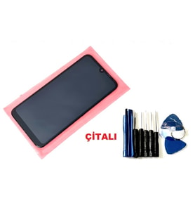 Tkgz - Y7 2019 Uyumlu Lcd Ekran Dokunmatik SİYAH - FULL ÇITALI +TAMİR SETİ