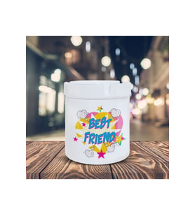 Best Friend Yazılı Küllük Pop Art Baskılı Kül Tablası K-112