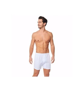 Seher Yıldızı Erkek Paçalı Boxer Don - 6 Adet (Beyaz)